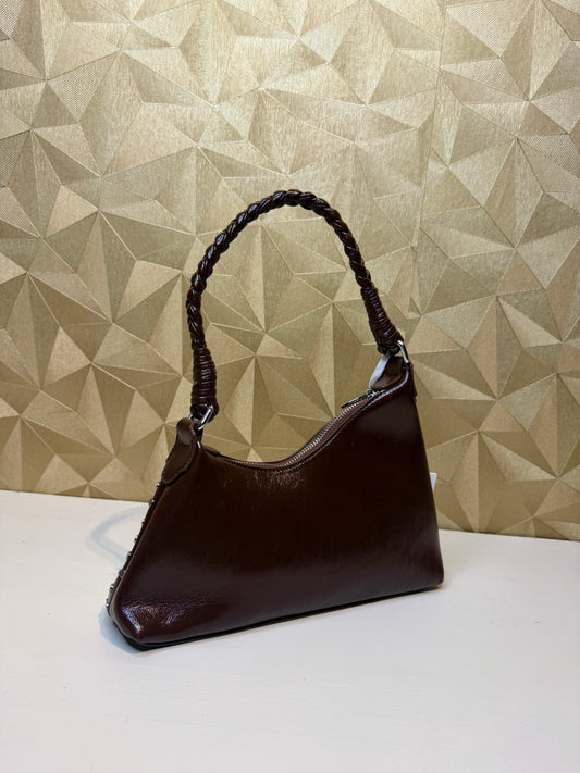 Studded Elegance Hobo Choco Brown
