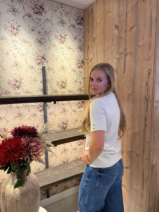 Yfke top Glitter wit