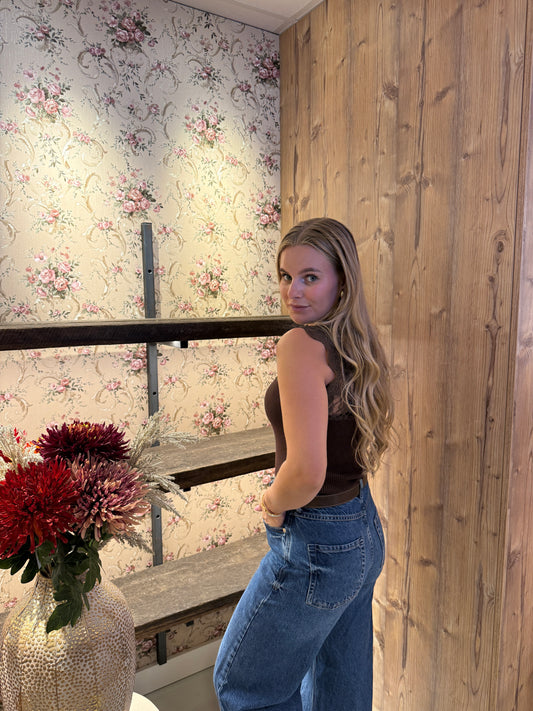 Lise lace corset top choco