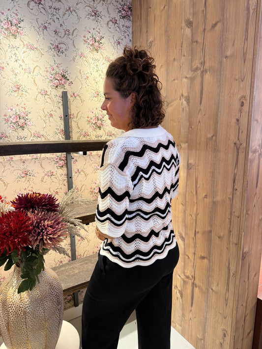 Emma zig zag top beige