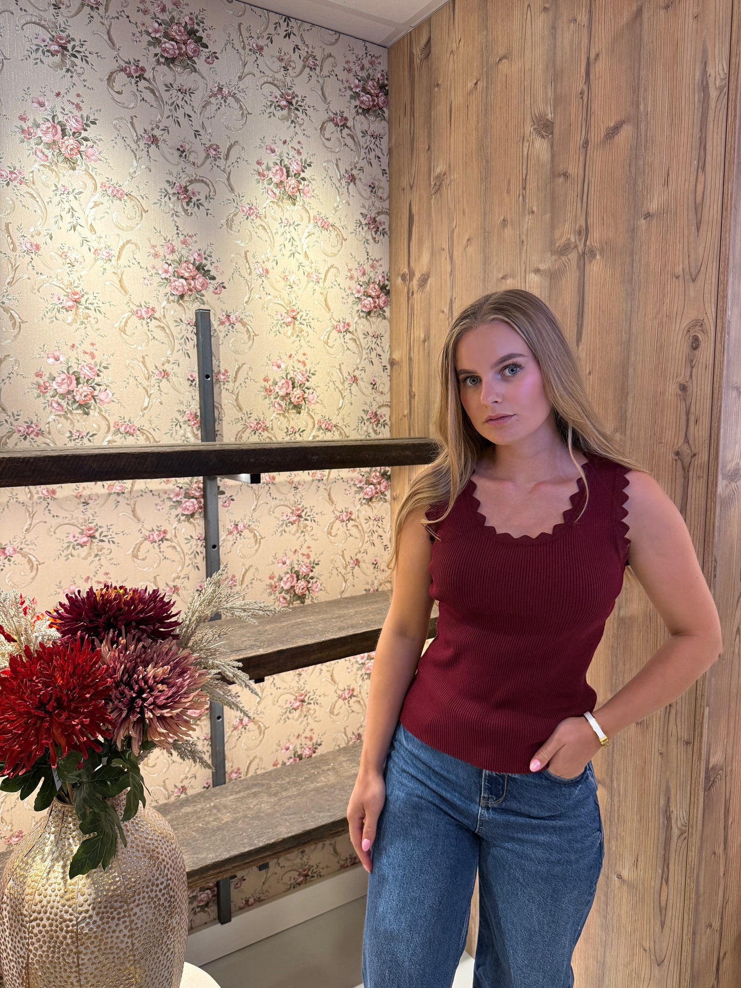 Anna lurex top bordeaux