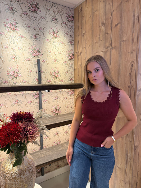 Anna lurex top bordeaux