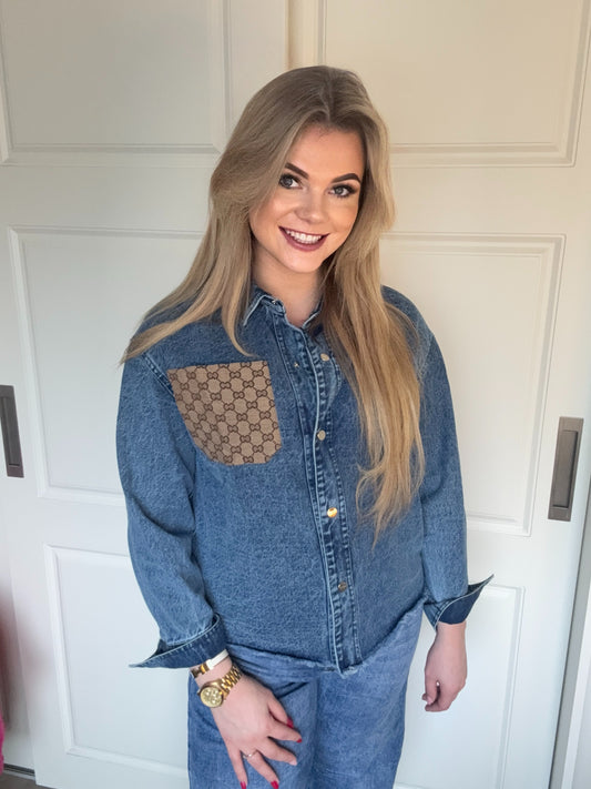 Azzurro GG denim blouse