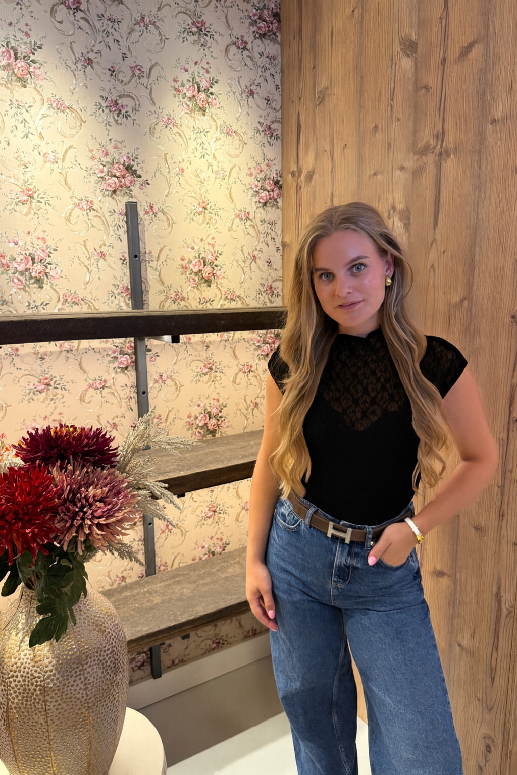Mila lace top zwart