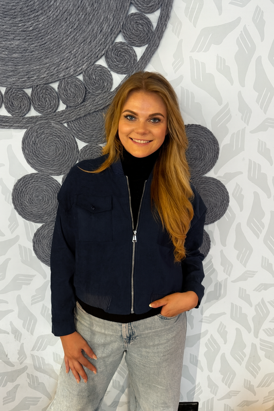 Suzy Suede bomber navy