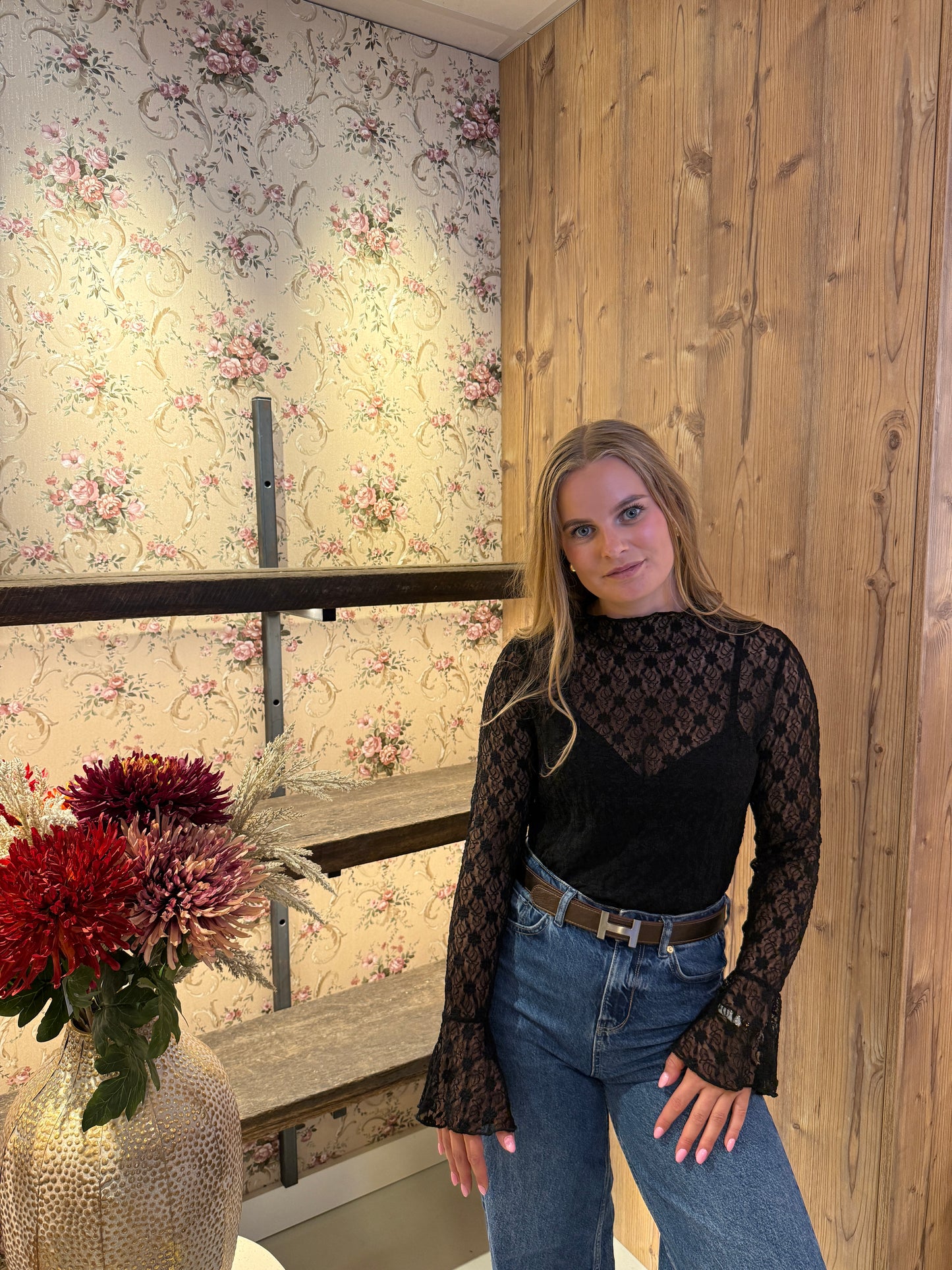 June lace top zwart