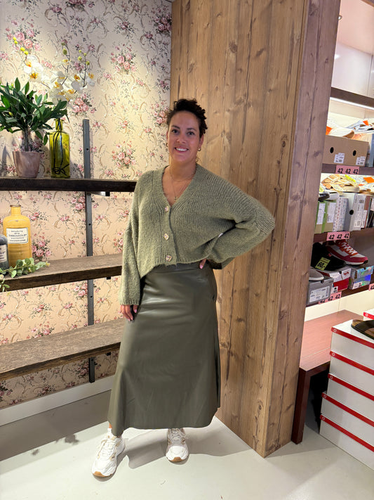 Juul PU rok army green