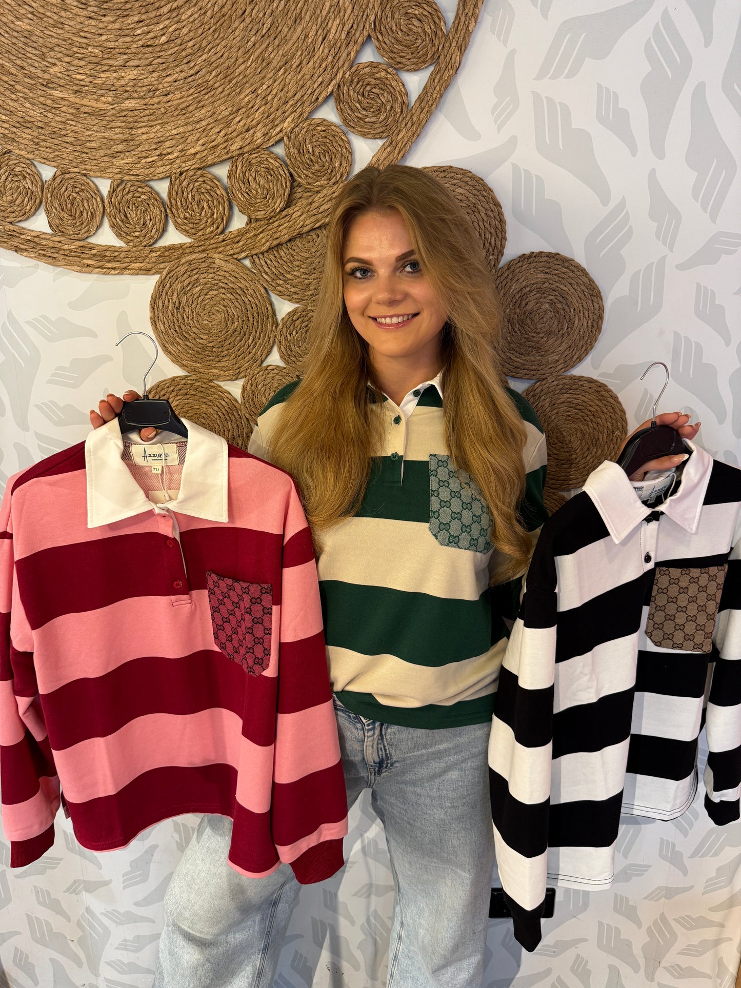 GG Polo stripe Roze