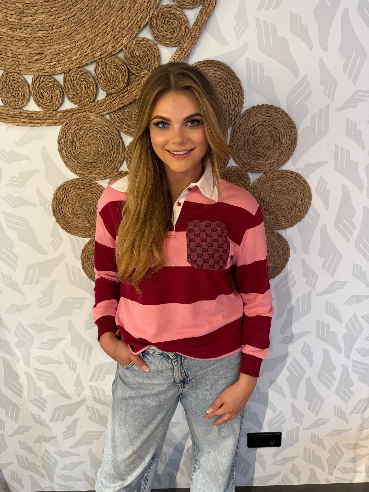 GG Polo stripe Roze