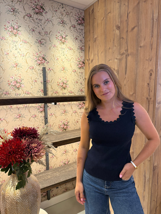 Anna lurex top navy